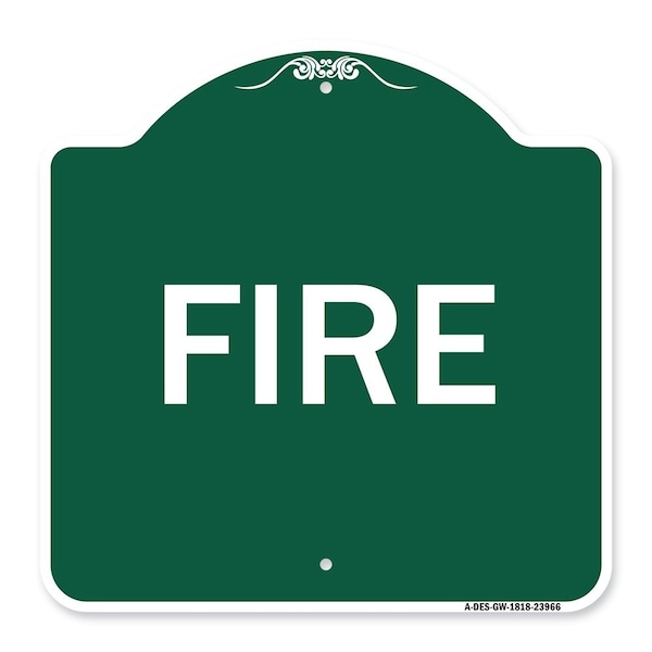 Signmission Designer Series Sign-Fire, Green & White Aluminum Architectural Sign, 18" x 18", GW-1818-23966 A-DES-GW-1818-23966 - main